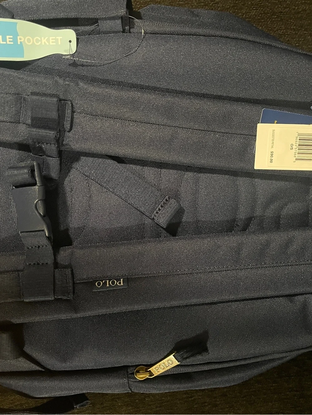Polo by Ralph Lauren Navy Backpack with Bear Embroidery